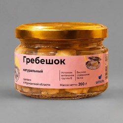  ГРЕБЕШОК НАТУРАЛЬНЫЙ В МАСЛЕ ст/б, Мурманск (200 г)
