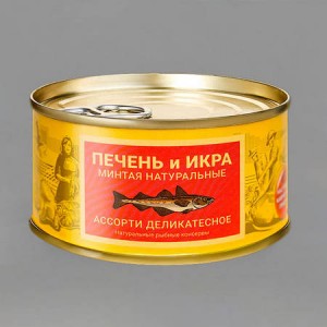 АССОРТИ ДЕЛИКАТЕСНОЕ ПЕЧЕНЬ И ИКРА МИНТАЯ (185гр)