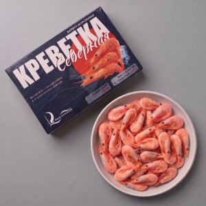 КРЕВЕТКА МАГАДАНСКАЯ СЕВЕРНАЯ, В ПАНЦИРЕ, С ГОЛОВОЙ, ВАРЕНО-МОРОЖЕНАЯ 70/90 (800 г)