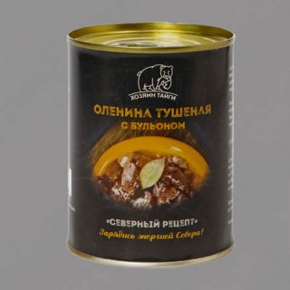 ОЛЕНИНА ТУШЕНАЯ "СЕВЕРНЫЙ РЕЦЕПТ",С БУЛЬОНОМ Ж/Б (338 г)